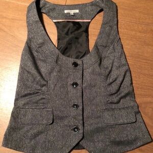 🌻 2/$20 Tailored Sparkle Grey Button Front Vest Size XS